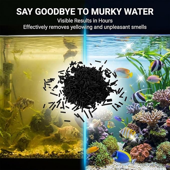 Sukh Activated Carbon Pellets - Activated Charcoal Bulk Carbon for Aquarium Charcoal Pellets for Waterbox Aquariums Pond Fish Tank (2.7, Pounds)