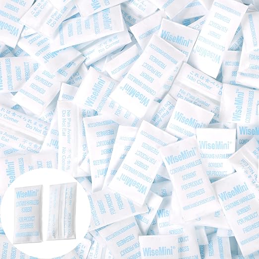 0.5 Gram 2000 Pack Silica Gel Packs, Dessicant Packets, Moisture Absorbers for Food Storage, Food Grade Desiccant Dehumidifiers, WiseMini