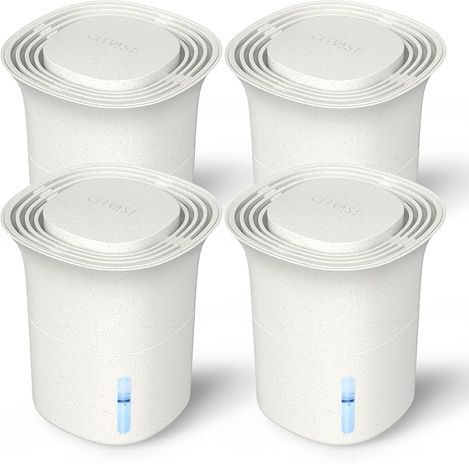 CLEVAST Refillable Moisture Absorber Boxes, 4 Pack 12.5 oz Reusable Dehumidifier for Closet, Bathroom & Wardrobe, Removes Excess Moisture, Odor & Humidity