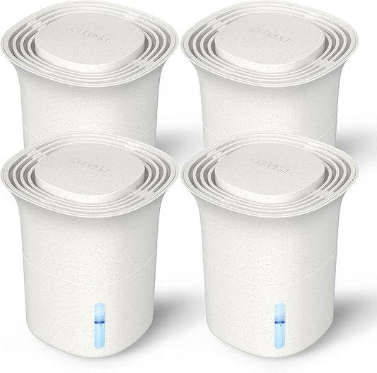 CLEVAST Refillable Moisture Absorber Boxes, 4 Pack 12.5 oz Reusable Dehumidifier for Closet, Bathroom & Wardrobe, Removes Excess Moisture, Odor & Humidity