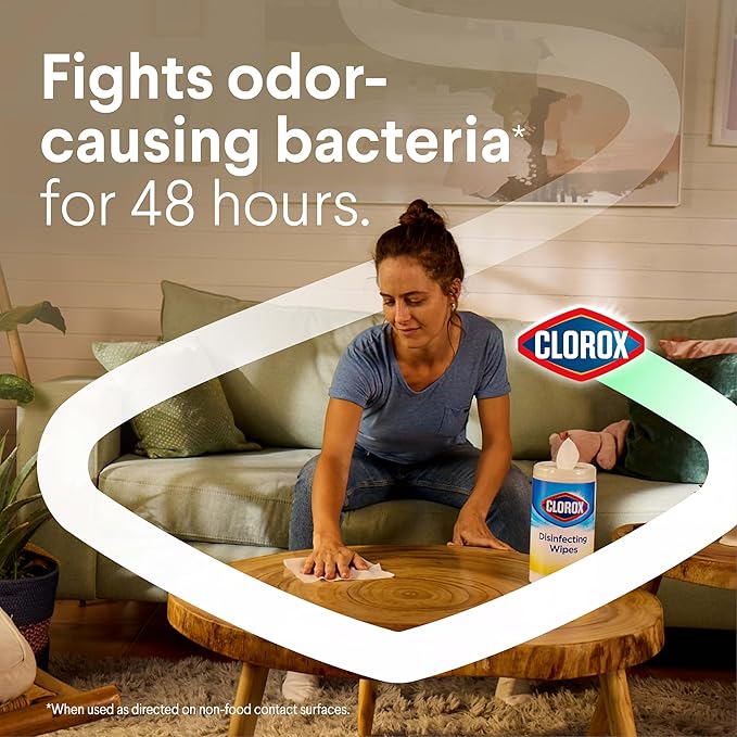Clorox Disinfecting Cleaning Wipes, Bleach Free, Crisp Lemon, 75 Count (Pack May Vary)