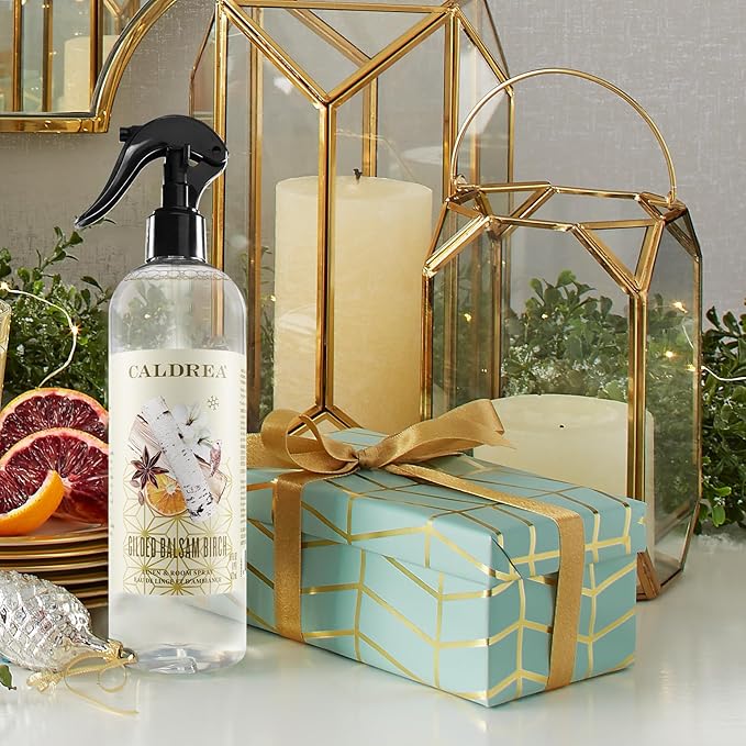 Caldrea Linen And Room Spray Air Freshener, Made With Essential Oils, Plant-Derived And Other Thoughtfully Chosen Ingredients, Gilded Balsam Birch, 16 Oz