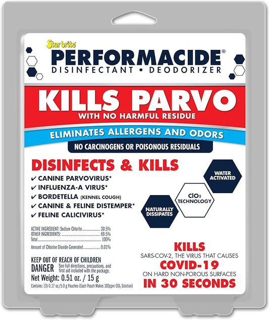 STAR BRITE Performacide 1 Gallon Refill (3 Pack) – Kills Parvo Virus, Ideal for Veterinary Hospitals & Kennels