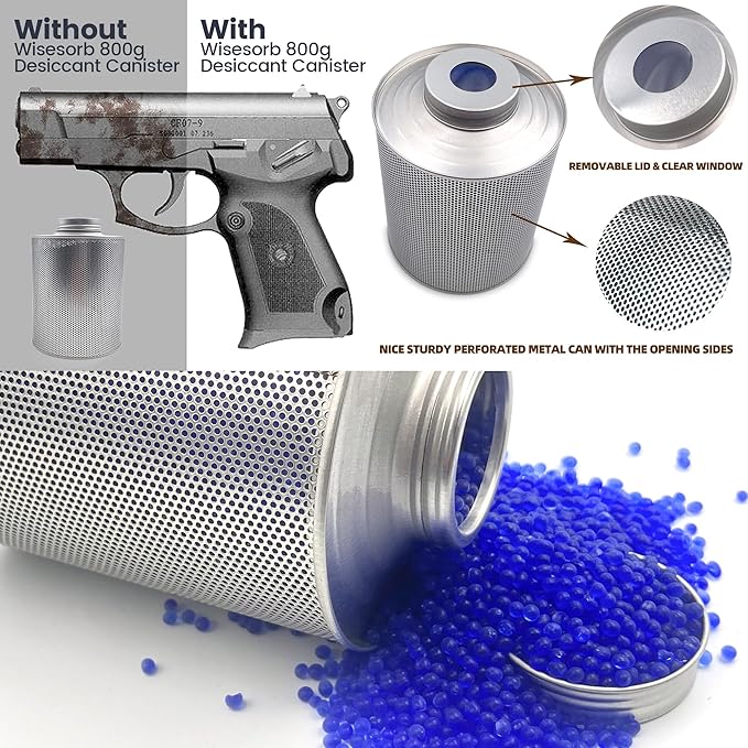 800 Gram Gun Safe Dehumidifier, 3 Pack of 1.77 LBS Rechargeable Dehumidifier Blue to Pink Silica Gel Desiccant Moisture Absorbers, Dehumidifiers for Room, Bedroom, Safe, Closet, Bathroom, Car