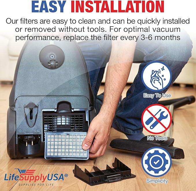 Vacuum Filter Replacement + Exhaust HEPA Kit Compatible with Hoover T-Series WindTunnel Bagless Upright Vacuum Cleaners, # 303173001 and 303172002 by LifeSupplyUSA