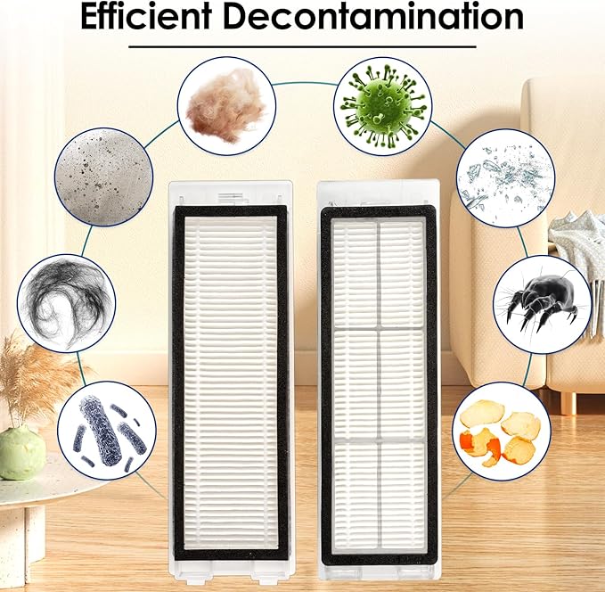 (3 Pack) Q Revo Replacement HEPA Filters Compatible With Roborock Q Revo Robot Vacuum, Filter Kit, Replacement Parts, Filters Accessories Kit 3 Pieces