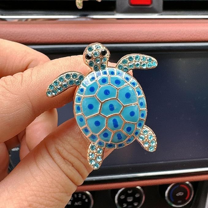 4pcs Cute Sea Turtles Car Air Vent Diffuser – Clip-On Air Freshener with Replaceable Refills, Perfect for SUV, Truck & Sedan, Adorable Car Interior Accessory & Creative Gift Idea(Blue, Ocean)