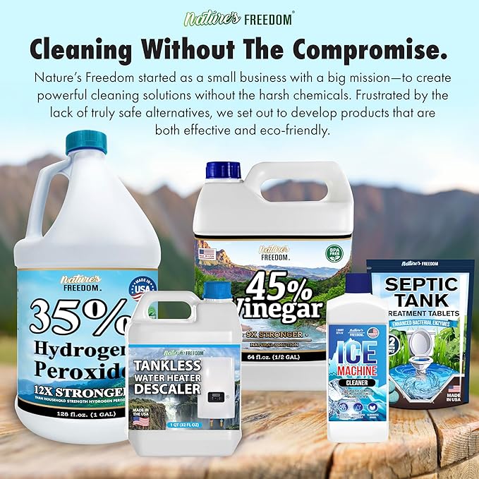Nature's Freedom Tankless Water Heater Flush Descaler, Quart (32 oz) – Professional Non-Toxic Descaling Solution, Biodegradable, Made in the USA