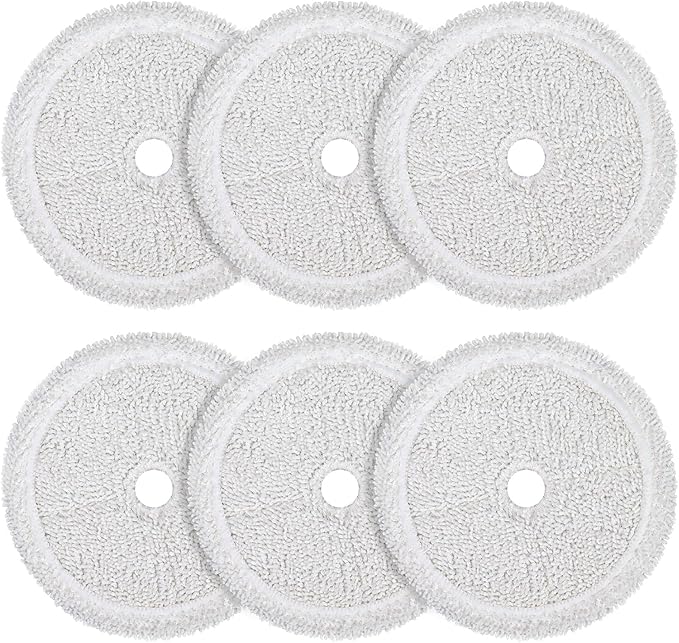 6 Pack Mop Pads Replacement Parts for Bissell 3115 Series, for 2859 SpinWave Wet and Dry Robot Vacuum Cleaner, Reusable & Washable Mop Cloths Accessories