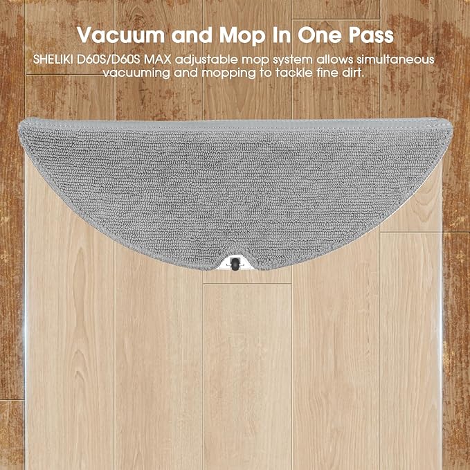 Compatible with D60S, D60S MAX, LiDAR Navigation Smart Vacuuming and Mopping Robot, Replacement Accessories Mop Pad (2 Packs)
