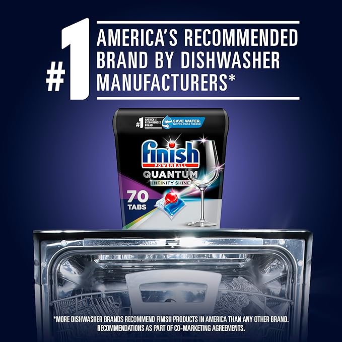 Finish Quantum Infinity Shine - 70 Count - Dishwasher Detergent - Powerball - Our Best Ever Clean and Shine - Dishwashing Tablets - Dish Tabs (Pack of 3)