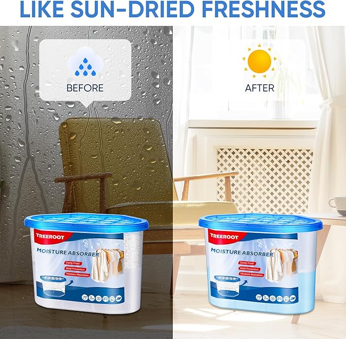14 Pack Moisture Absorbers, 14 OZ Humidity Absorber Bucket, Moisture Absorbers for Closet, Dehumidifier Bucket for Wardrobes, Kitchens and Bathrooms, Fragrance Free Humidity Absorber