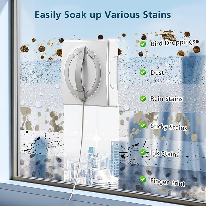 16 Pack Cleaning Rags for ECOVACS Winbot W2 PRO Omni / W2 PRO, W1 Pro / W2 / W1 / W2 Omni Window Cleaning Robot, Washable Microfiber Mop Pad Window Cleaning Replacement Accessories Mop Cloth