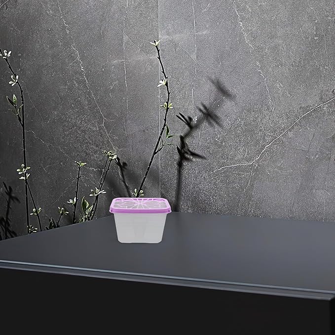Empty Moisture Absorber Box Reusable Plastic Holder for Closet Dehumidifier Cabinet and Wardrobe Large Capacity Moisture Absorbing Storage Container 5.90X3.93X3.74 Inches 4-Pack