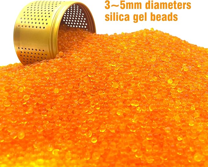Gun Safe Dehumidifier 200g - Small Silica Gel Desiccant Canister, Moisture Absorber for Gun Cabinets & Safes, Protect 160 Cubic Feet, Gold, Aluminum Shell