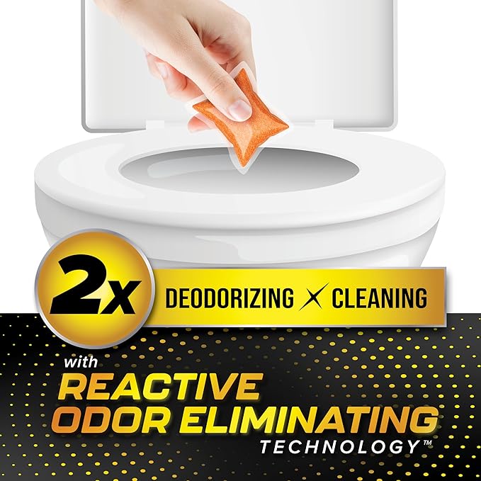 Camco TST MAX RV Toilet Treatment Drop-INs - Control Unwanted Odors & Break Down Waste and Tissue - Safe Septic Tank Treatment - Orange Scent, 30-Pack (41183)