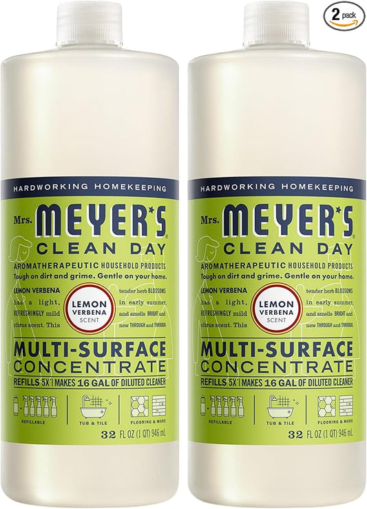 Mrs. Meyer's Multi-Surface Concentrate Lemon Verbena, 32 OZ (Pack of 2)