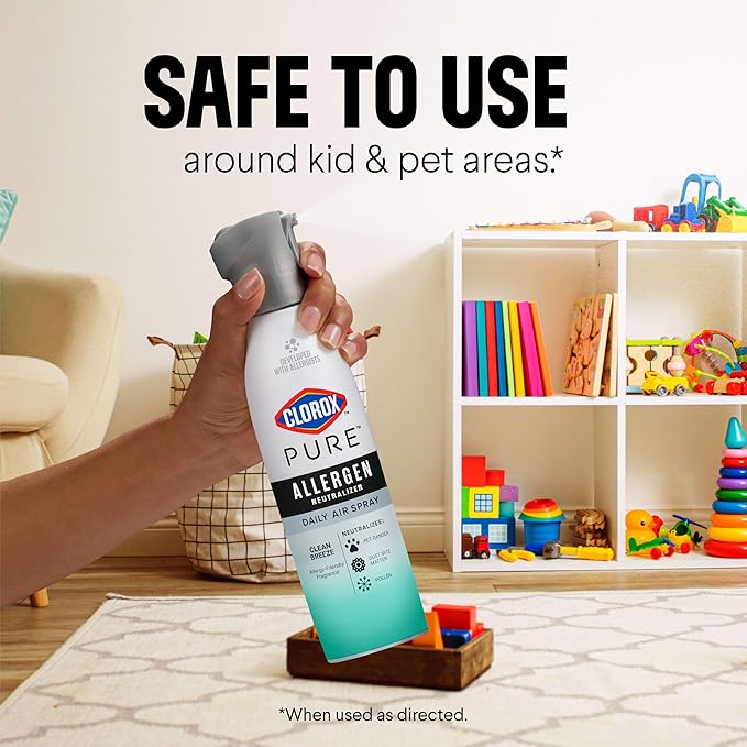 Clorox PURE Allergen Neutralizer Daily Air Spray, Clean Breeze, 8 Ounces (Pack of 2)