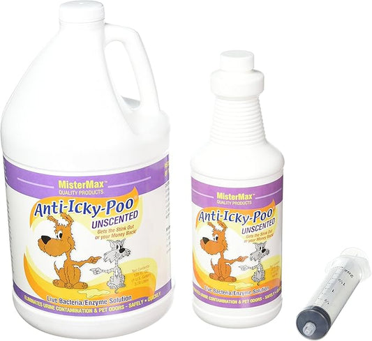 Mister Max Anti Icky Poo UNSCENTED Odor Remover Starter KIT! 10 x 10 x 10 inches