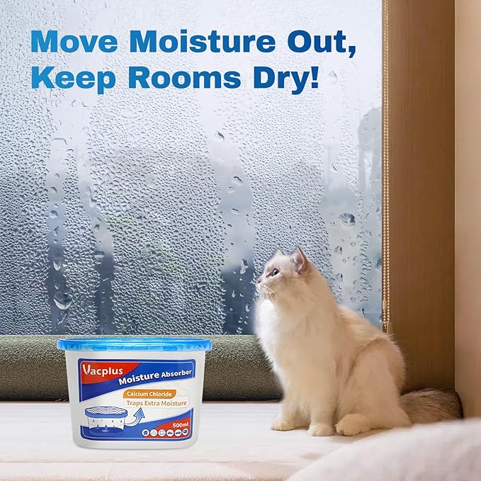Vacplus Moisture Absorbers 12 Pack, 10.5 Oz Portable Humidity Absorber Boxes for Your Bathroom, Closet & Car, Dehumidifier and Odor Eliminator with Fragrance Free for Fresher Air, Blue
