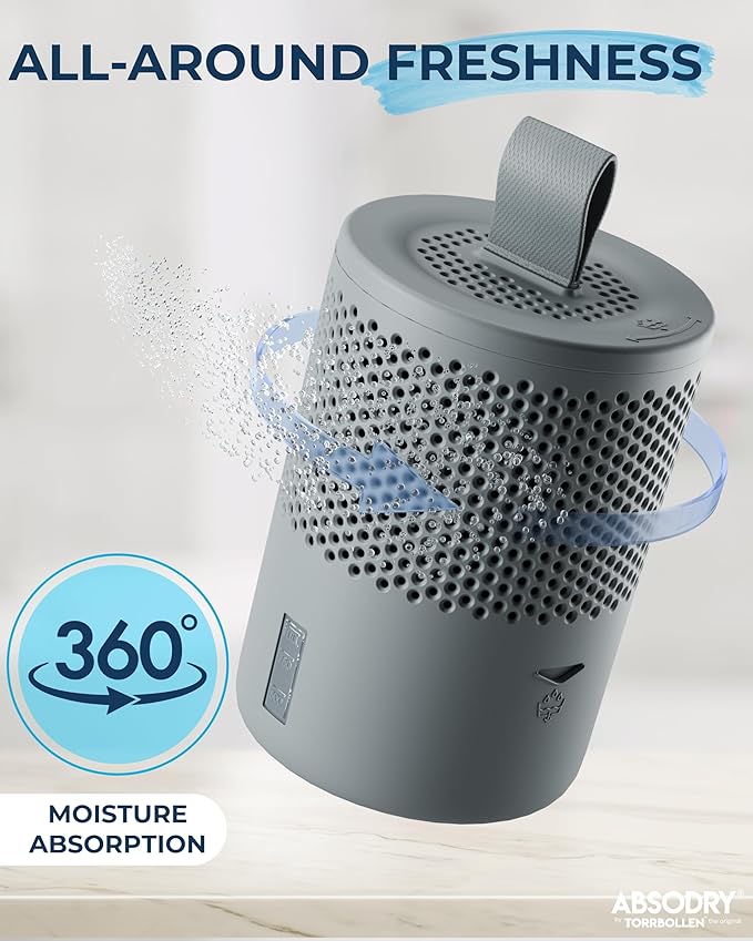 Absodry by Torrbollen Moisture Absorber 1.3lb Bag — Dehumidifier for Bedroom, Electricity & Battery Free Dehumidifiers for Home, Air Freshener and Purifier for Home Up to 90 Days, 269 ft² (Dark Grey)