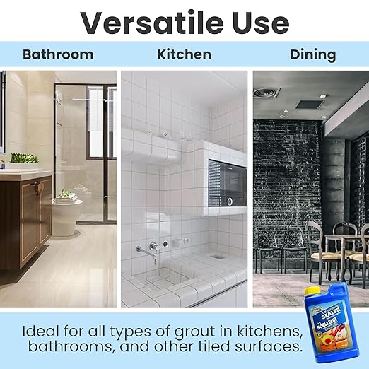 Surf-Pro Intelligent Grout Sealer – Invisible, Odor-Free Silicone-Free Formula – Easy DIY Application with Sponge or Brush – Preserves Grout Color – for Tile, Ceramic & Stone – 493 ml