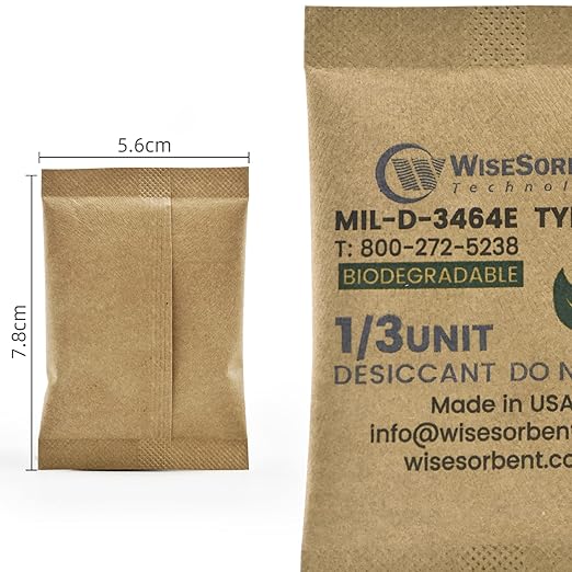 Kraft Clay Desiccants Packs for Safe, 11 Gram 270 Pack Dehumidifier for Gun Safe, Military Grade Moisture Absorbers, Conforms to MIL-D-3464E Type I & II Absorbents