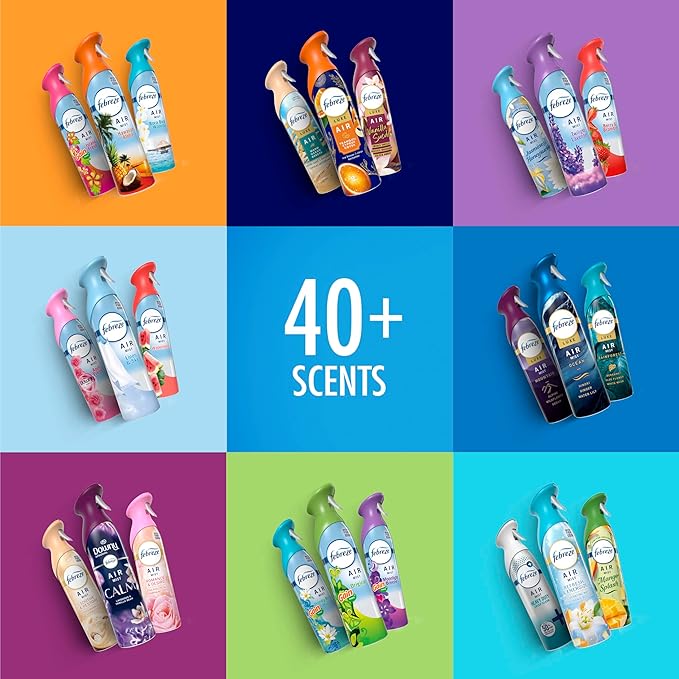 Febreze Air Mist, Luxe Air Freshener Spray, Odor Fighting Room Spray, Deodorizer for Home Bathroom Kitchen Office Apartment Dorm Room Classroom, Ocean Scent, 8.1oz (Pack of 3)