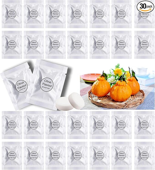 Car Air Freshener Refills, 30 Pcs Individual Package Car Air Vent Clip Replacement Pads Solid Fragrance Scent Air Freshener Refill Tablets (Tangerine)
