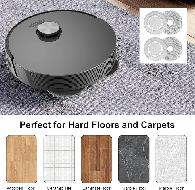 Mop Cloths with Replacement Holder, Wiping Plates for Dreame L10S Ultra / L10s Pro Gen 2/ L10 Ultra/ L10S Pro/ L10 Prime/ X20 Pro, for Xiaomi X20+ Robot Vacuum Cleaner, Mopping Pad Floor Cleaning