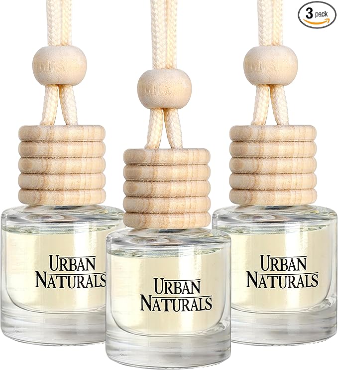 Urban Naturals Car Air Freshener Pine Forest Scent Diffuser, Long Lasting Car Fresheners Made in USA, Odor Eliminating Technology, Hanging Auto Accessories + Vent Clip (3 Pack)