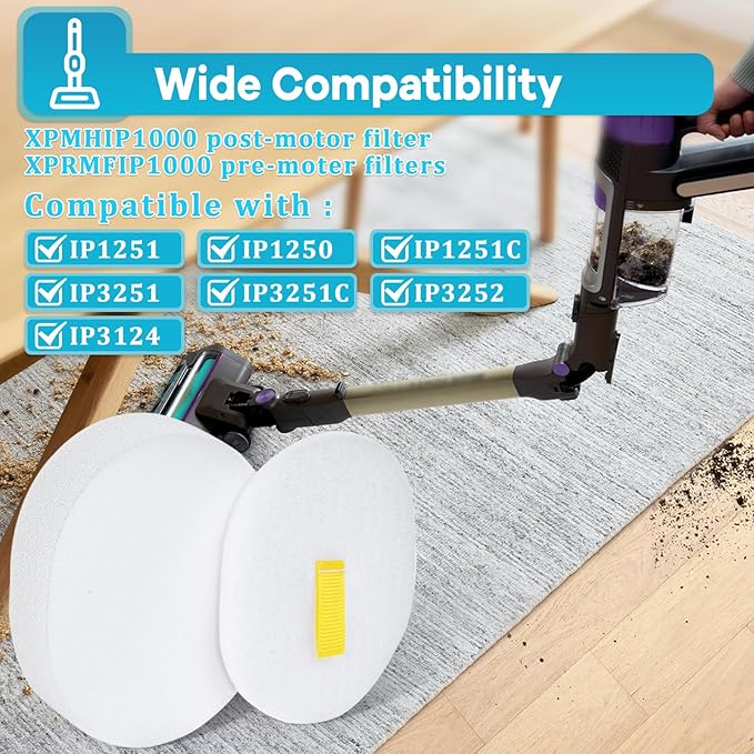 2Pack IP3251 Foam & Felt Vacuum Filters for Shark PowerDetect Cordless Upright Cleaner IP3251, IP3253, IP1251