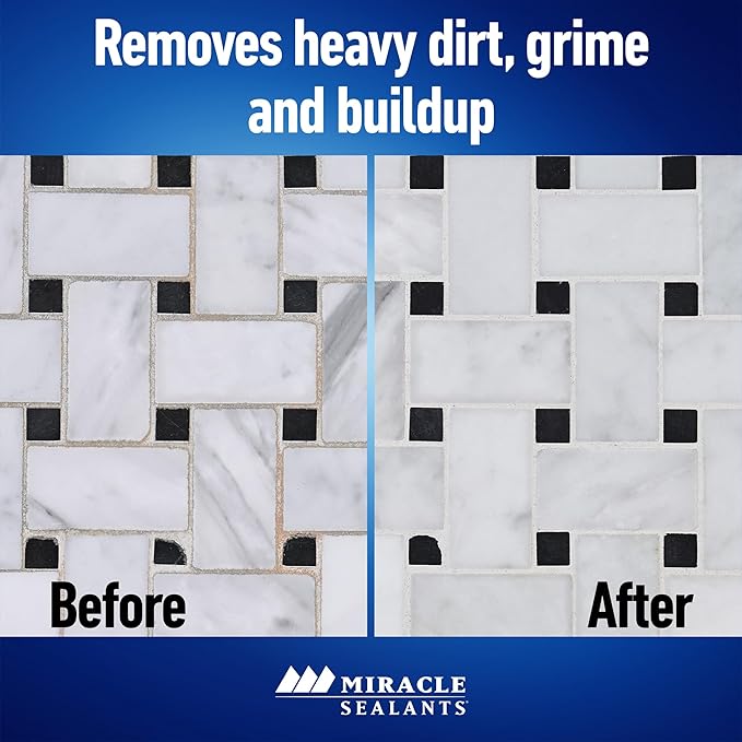 Miracle Sealants Heavy Duty Miracle Grout Cleaner Spray for Natural Stone, Marble, Tile & Grout, Quart, 6 Pack