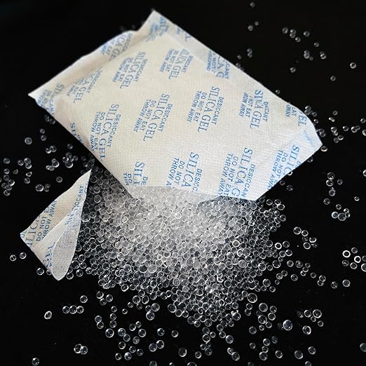 Silica Gel Packs - 15 Packs 50 Gram Desiccant Packets, Food Safe Moisture Absorbers for Storage, Reusable Silica Gel Dehumidifier for Electronics, Clothes, Documents