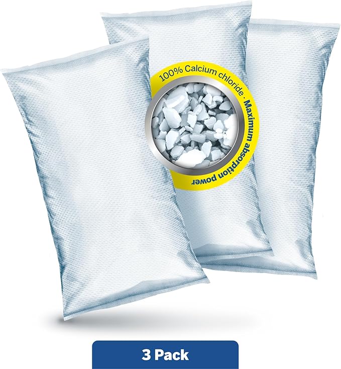 HUMYDRY Moisture Absorber Refills for 35.3 Oz Dehumidifier Device, Pack of 3 Unscented Humidity Absorber Bags, Non Electric Refill Pouches For Basements Garages Offices RVs and Large Enclosed Spaces