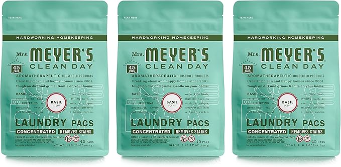 MRS. MEYER'S CLEAN DAY Automatic Dish Packs, Basil Dishwasher Pods, (Pack of 1)