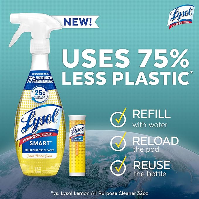 Lysol SMART Multi-Purpose Cleaner, Citrus Breeze Starter Kit, 0.195 Fl Oz