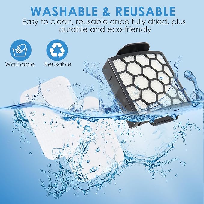 Filter Replacement for Shark ZU60 ZU62 NV150 NV151 NV251 NV255 Navigator Rotator Pet Pro Upright Vacuum, Replacement Parts 1238FT60 1239FT60, 6 Foam Filter + 2 Hepa Filter + 6 Felt Kit