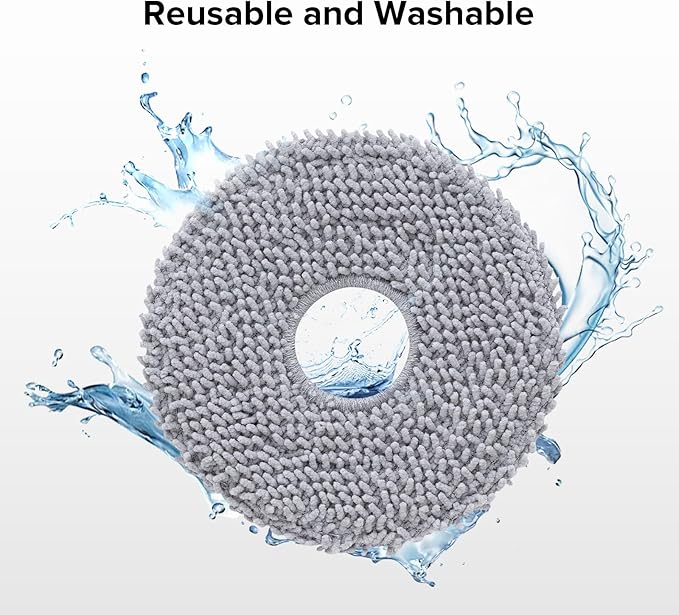 roborock 4 Pack Microfiber Mop Cloths for QV 35A/QV 35S/QR 5T7/QR 598/QR 798/QR T78/Qrevo L/QV 798/QX Revo Plus/QR5980/QR7980/QR7985 Robot Vacuum Cleaner, Mop Pad Replacement Accessories