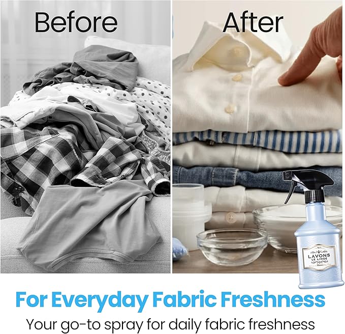 LAVONS LE LINGE Fabric Refresher Luxury Garden, Natural Shoe Deodorizer Spray, Clothing & Clothes Smell Good for Kid, Pet, and Sensitive Skin Made in Japan 12.5Fl Oz/370mL