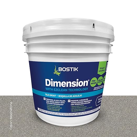 BOSTIK EZ Clean Dimension 9lb Premixed Tile Grout – Moonstone H670 | Professional Grade | Easy Apply & Clean, Glass-Filled Translucent Reflective, Stain & Crack Resistant, Fast Drying