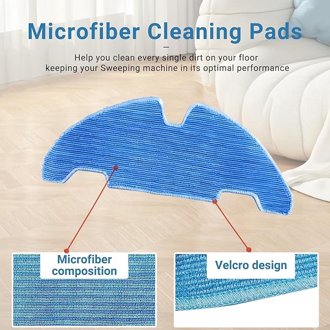 M330 Pro Replacement Mop Pads Compatible with Lefant M330 Pro M310 Ultra OKP L6A Robot Vacuum 6 Mop Cloth