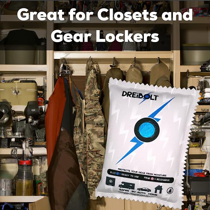 Renewable Dehumidifier - 2 Pack - Moisture Absorber for Gun Safe & More - Silica Gel Desiccant