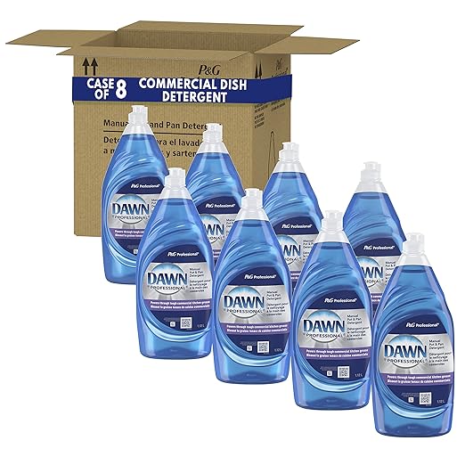 Dawn Professional Dishwashing Liquid Soap Detergent, Bulk Degreaser Removes Greasy Foods from Pots, Pans and Dishes in Commercial Restaurant Kitchens, Regular Scent, 38 oz. (Case of 8) and Bounty Quick-Size Paper Towels, White, 16 Family Rolls = 40 Reg...