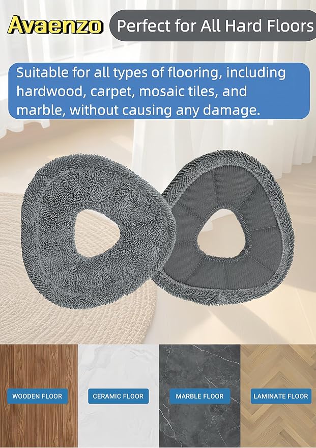 4 Pack Replacement Mop Pads Compatible with Narwal Freo X Z Ultra Z10 Freo Pro J3 J4 YJCC012 YJCC015 Ultra-fine Resuable Mop Cloth Robot Vacuum Cleaner Accessories, Grey