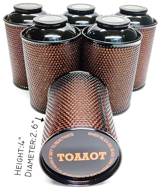 Gun Safe Dehumidifier, Moisture Absorbers, TOAAOT 200g Silica Gel Canister for Gun Case, Tool Box (6 Units)