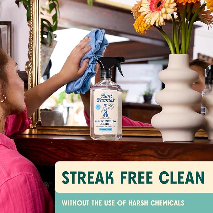 Aunt Fannie's Cleaning Spray Variety Pack, Includes Stainless Steel Spray, Granite & Stone Spray, Glass & Window Spray, and Wood Spray, 16.9 oz each, Pack of 4