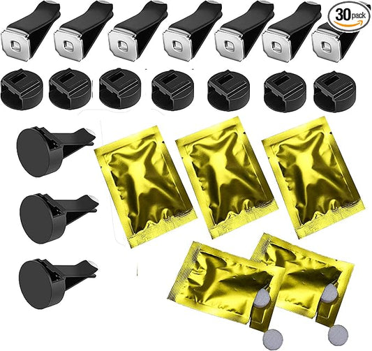 Car Air Vent Clips with Slot Head，Air Freshener Clip Auto Fragrance Pads replacement clips DIY Decorations for Office Home Automotive (10Pcs,Black)