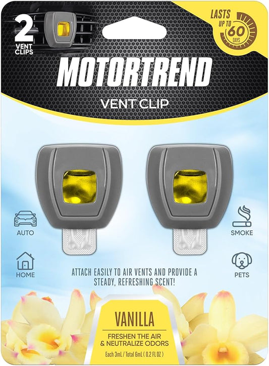 Motor Trend Vent Clip Air Freshener - Long Lasting Fresh Scents for Cars, Trucks, and SUVs - Cherry Scent