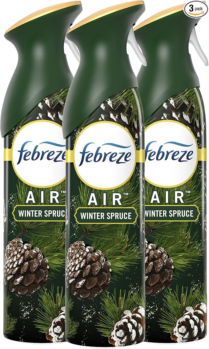 Febreze Air Freshener Odor Fighting Spray, Winter Spruce Pine Scent, Limited Edition, 8.8 oz. (Pack of 3)